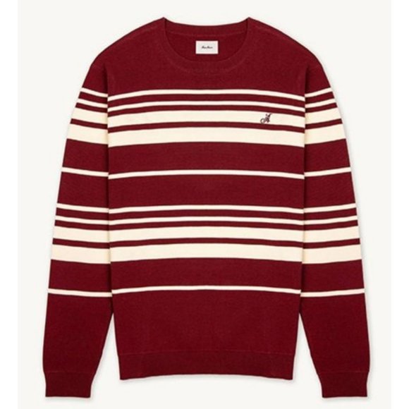 Adidem Asterisks High Twist French Knit Sweaters Burgundy Cream Size Small - Picture 1 of 8